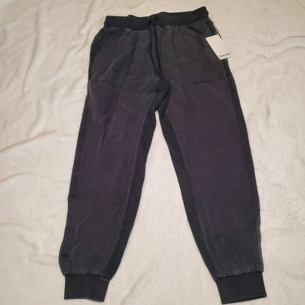 SPLENDID Supersoft Bliss Jogger Athleisure Womens Size M Activewear Washed Black